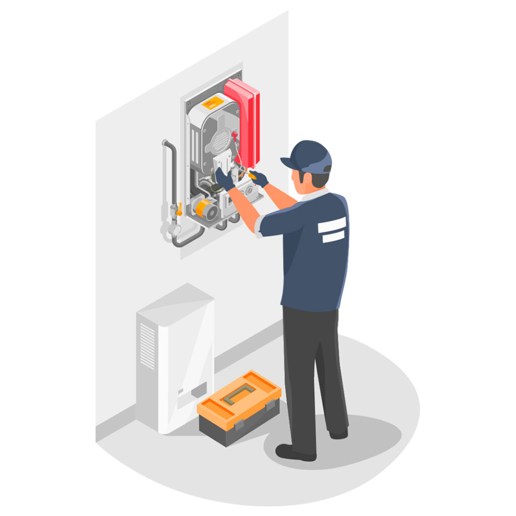 vector image for boiler servicing 