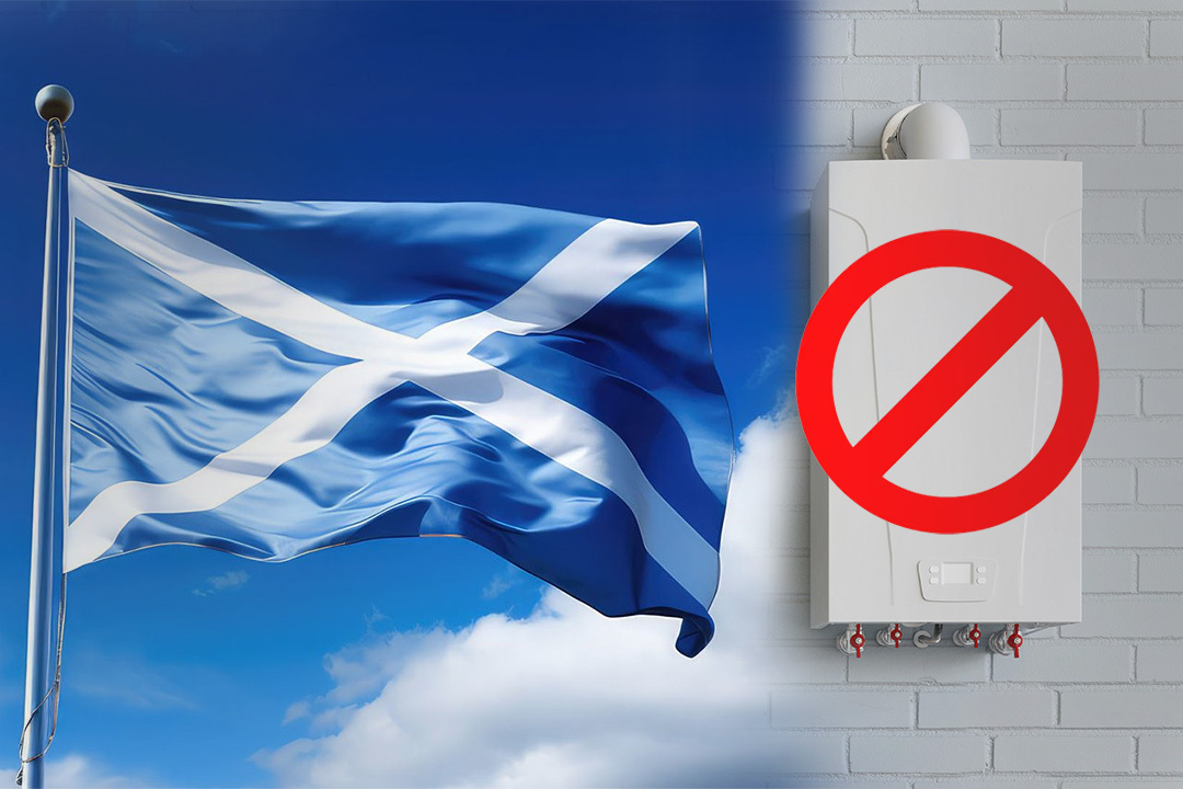 the picture depicts Gas boilers ban in Scotland