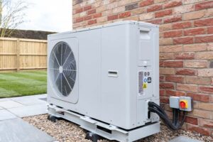 Modern UK home with heat pump system and running cost comparison