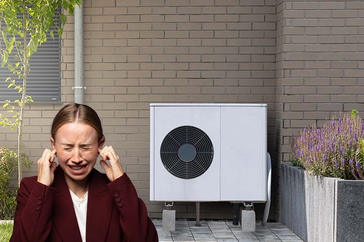 Air source heat pump installed outside a home showing how quiet modern systems can run