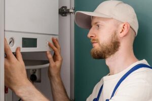 Combi boiler installation in a UK home showing cost and setup