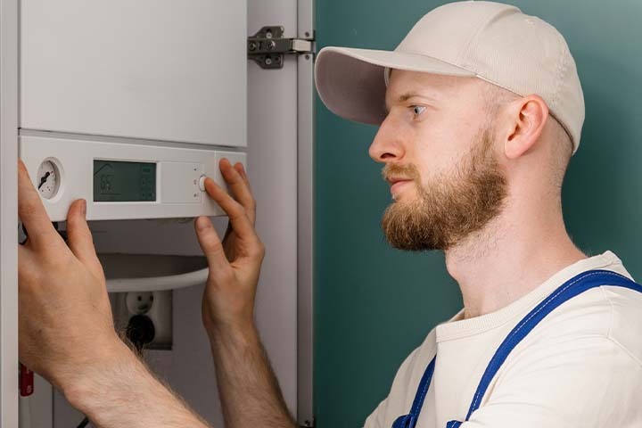 Combi boiler installation in a UK home showing cost and setup