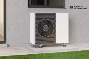 Does the Boiler Upgrade Scheme cover air-to-air heat pumps and what heating systems qualify for the UK grant